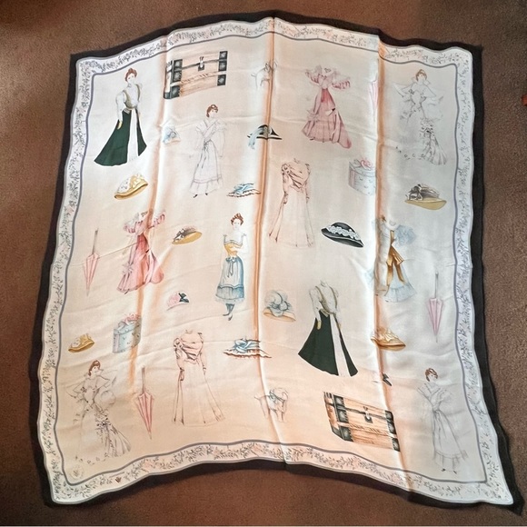 Vintage Paper Dolls ECHO Winterthur Museum (1890-1909) 36x36" Silk Scarf ❤️ - Picture 4 of 6